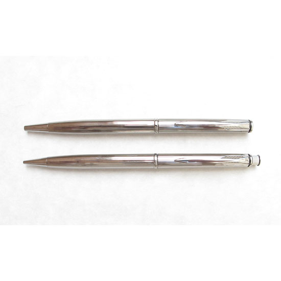 Parker  Insignia Dimonite & Silver Trim Ballpoint Pen New In Box Made In Usa 