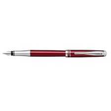 Picture of X Pen Novo Transparent Burgundy  Lacquer Shiny Chrome Clip Fountain Pen