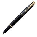 Picture of Parker 100 Cobalt Black Gold Trim Fountain Pen Broad Nib