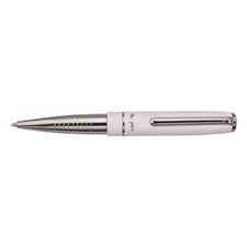 Picture of X Pen iTouch White Lacquer Shiny Chrome Barrel Clip Ballpoint Pen