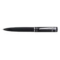 Picture of X Pen Sorrento Black Leather with Shiny Chrome Clip Ring Ballpoint Pen