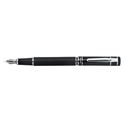 Picture of X Pen Sorrento Black Leather with Shiny Chrome Clip Ring Fountain Pen