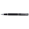 Picture of X Pen Sorrento Black Leather with Shiny Chrome Clip Ring Rollerball Pen