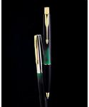 Parker Sonnet Chiseled Golden Gold Trim Slim Ballpoint Pen-Montgomery Pens  Fountain Pen Store 212 420 1312