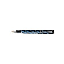 Picture of Parker Duofold Blue Check Demi Fountain Pen 18KT Gold Nib Fine Point