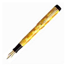 Picture of Parker Duofold Yellow Check Mini Fountain Pen 18KT Gold Medium Nib