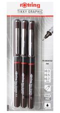 Picture of Rotring Tikky Graphic  0.3 0.5 0.7 Fineliner with pigmented ink In One Pack