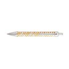 Picture of TACCIA Tech Weave Leather Silver Leaves Chrome Plated Ballpoint Pen