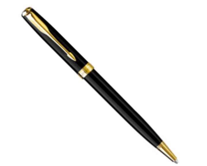 Excellent Black/Gold Clip Parker Pen Sonnet Series Ballpoint Pen/Biros Blue Ink 