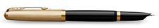 Picture of Parker 51 Fountain Pen Deluxe Black & 18K Gold Medium Point Nib