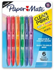 Picture of Paper Mate ClearPoint 6 Color Lead Pencils 0.7mm Erasable