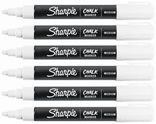 Picture of Sharpie White Chalk Markers Mediums Tip Wet Erase 6 Markers