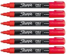 Picture of Sharpie Red Chalk Markers Mediums Tip Wet Erase 6 Markers