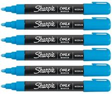 Picture of Sharpie Blue Chalk Markers Mediums Tip Wet Erase 6 Markers