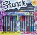 Picture of Sharpie Permanent Markers Assorted Colors & Tips 38 Markers