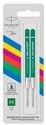 Picture of Parker Quink Flow Ballpoint Refill Green Medium Point (2 Per Card)
