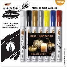 Picture of BIC Intensity Paint Markers, 7 Assorted Vivid Colors, Water and Fade Resistant