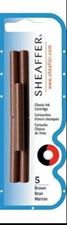Picture of Sheaffer Fountain Pen Brown Ink Cartridges Pack Of 5 New In Pack 96360