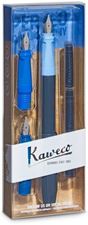 Picture of Kaweco Perkeo Calligraphy Set Blue 3 Nibs 1.1mm, 1.5mm, 1.9mm & 3 Cartridges New